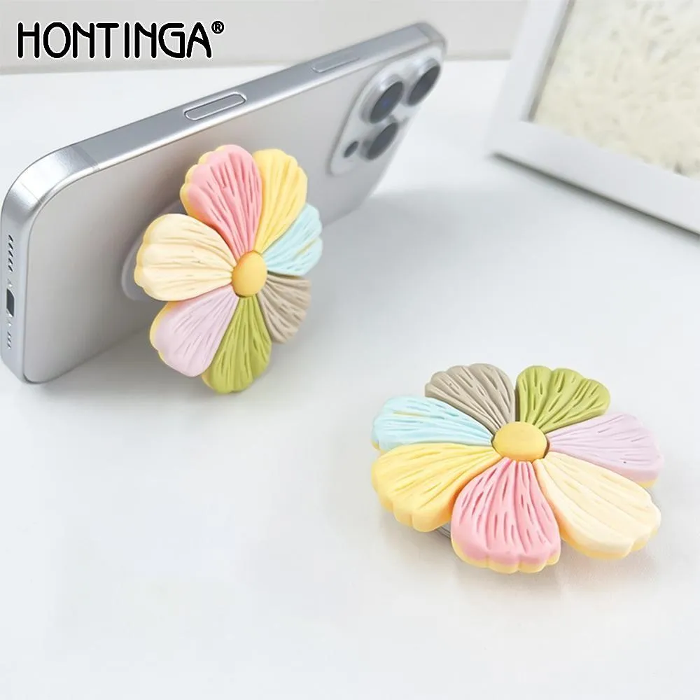 Hontinga Casing Hp Untuk Colorful Floret Stand Mobile Phone Accessories Fashion Color Dudukan Ponsel Girl Boy Stent Kantong Udara