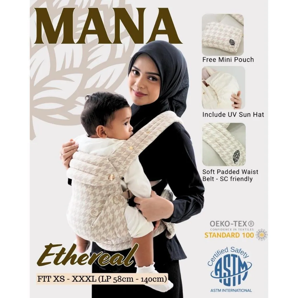 Mana Baby Carrier - Gendongan Bayi Depan Polos Motif Lucu - Ethereal Series