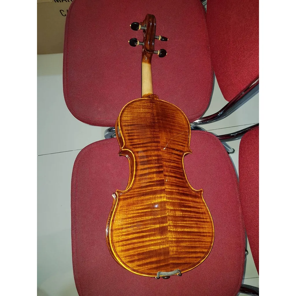 [Limited Edition!] Violin Biola KAYU FLAME ASLI No Brand SUARA MANTAP ABIS