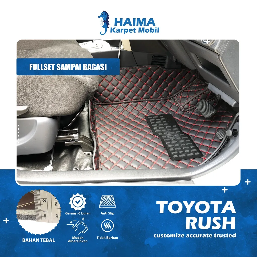 Karpet Mobil Haima Toyota All New Rush 2021-2024 Dengan Tabung Pemadam Full Bagasi