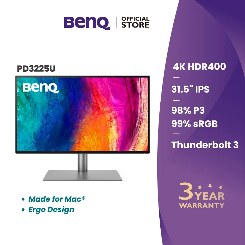 Monitor 4K BenQ PD3225U 31.5" IPS 2000:1 AQCOLOR Thunderbolt3 Display P3 Designer Monitor