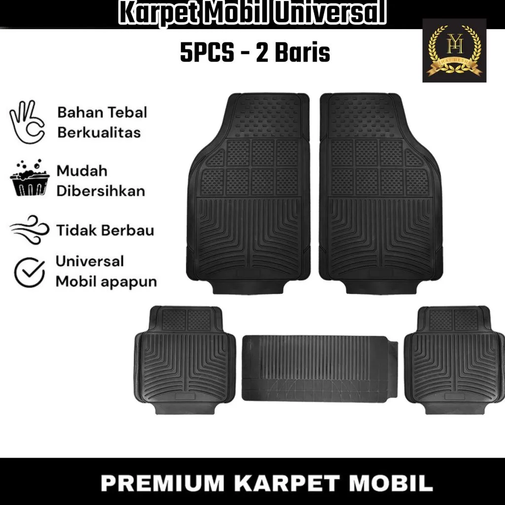 [Y&H] Promo Karpet Mobil TERMURAH  Universal Pvc 5 pcs Alas Kaki Mobil/Karpet Mobil Tebal Wangi Kualitas Premium - YH341