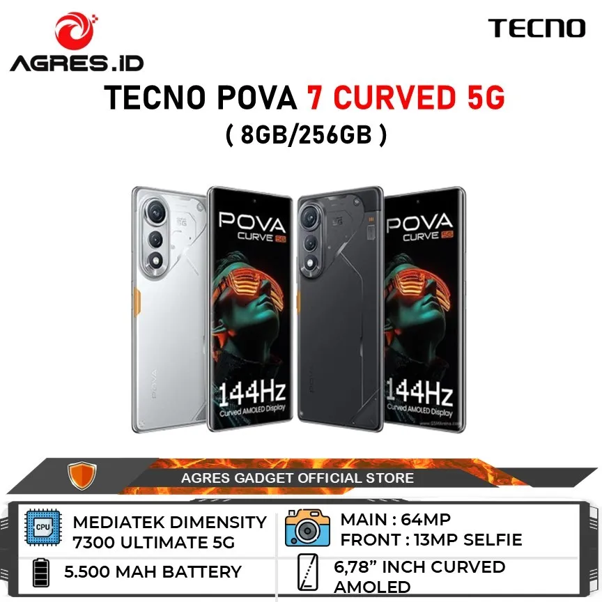 Tecno Pova 7 Curved 5G 8GB/256GB Garansi Resmi Tecno Indonesia