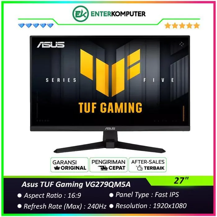 Asus TUF Gaming VG279QM5A 27" FHD Fast IPS 240Hz HDR10 Gaming Monitor / Monitor 27 inch