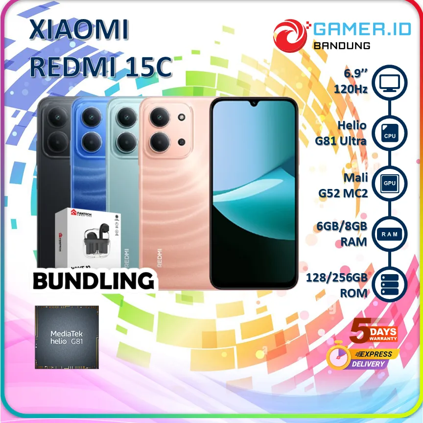 XIAOMI REDMI 15C 6GB/8GB 128GB/256GB 6.9'' IPS 120HZ GARANSI RESMI INDONESIA