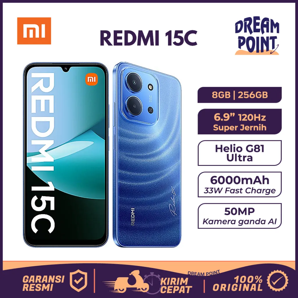 Xiaomi Redmi 15C 8/256GB Smartphone Android Kamera Bagus HP Murah Original 100%