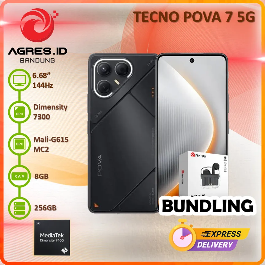 TECNO POVA 7 5G 8GB 128GB/256GB 6.78'' IPS 144Hz GARANSI RESMI INDONESIA