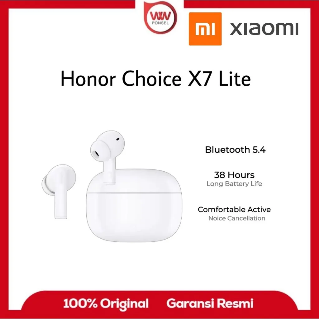 Honor Choice X7 Lite, Wireless Bluetooth 5.4 Earbuds White