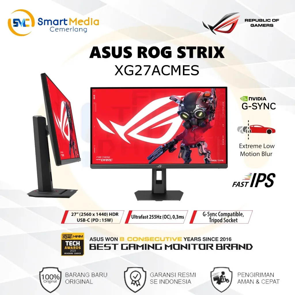 ASUS GAMING MONITOR 27 INCH ROG STRIX XG27ACMES FAST IPS QHD 2K 1440P