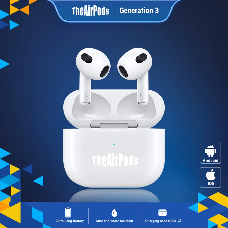 ThePods Gen 3 TWS Bluetooth Headset Asli With Wireless Charging Case IMEI & Serial Number Detectable HD Hifi True Stereo For Headset Bluetooth Active Noice Cancellation Spatial Audio Garansi 1 Tahun Awet Charging Cepat Tahan debu keringat