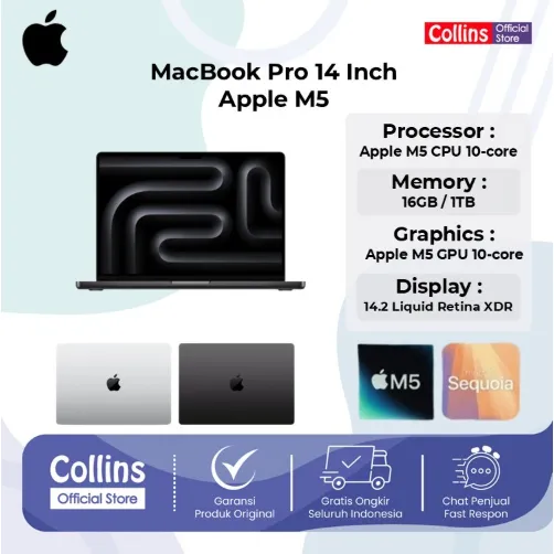 iBox Apple Macbook Pro 14 M5 2025 10C GPU (24GB 512GB/1TB) 10C CPU | Garansi Resmi Indonesia