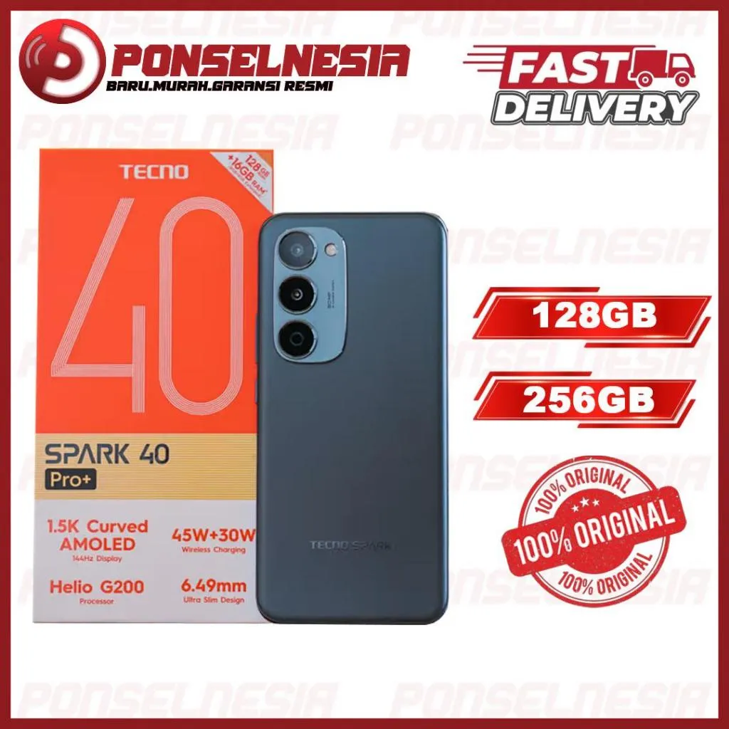 Tecno Spark 40 Pro+ 8/256GB Garansi Resmi Indonesia