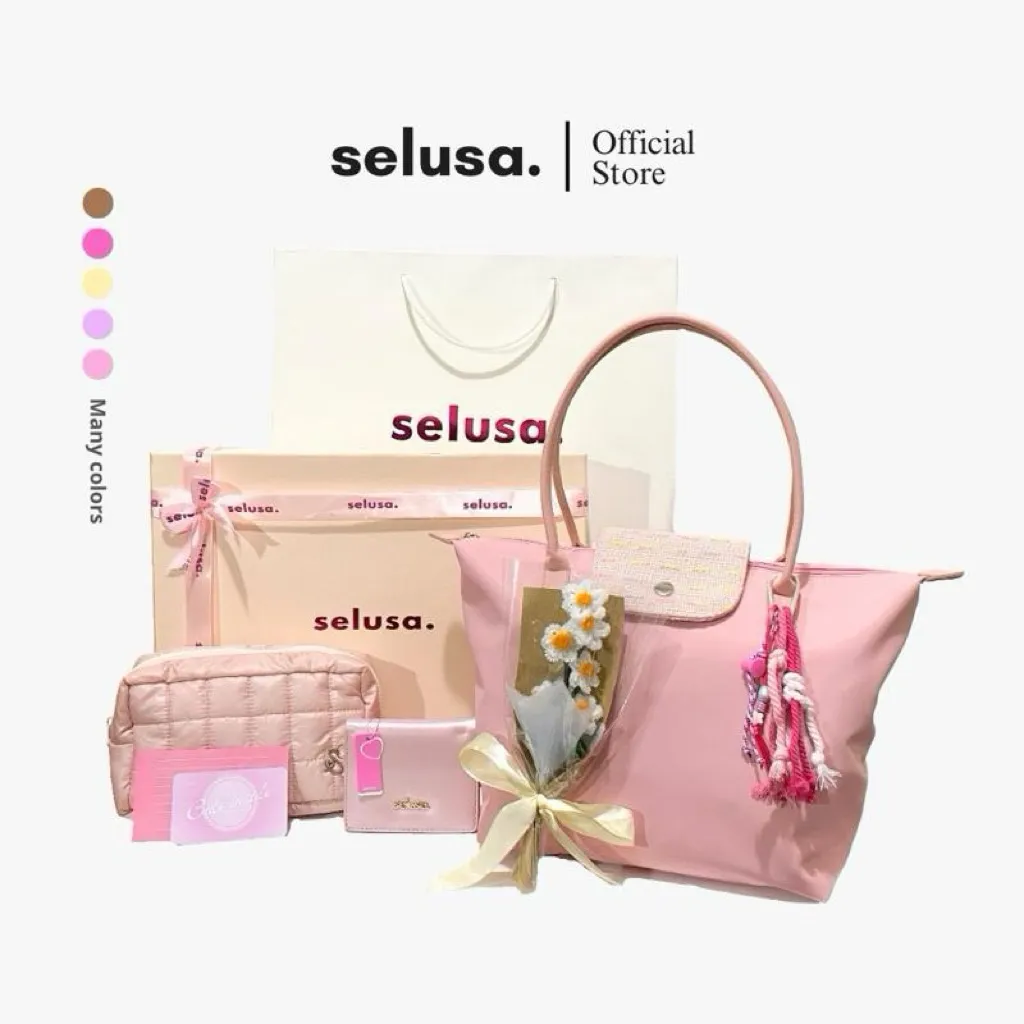 SELUSA LOVE BUNDLING WITH BUCKET GIFT BOX | Paket Hadiah Tas Dompet Bucket Keychain Free Hardbox Plus Paperbag