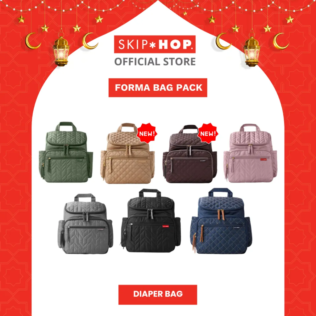 Skip Hop Forma Backpack Diaper Bag - Tas Popok Bayi Multi Storage Muat Laptop, Botol, Baju+Alas Ganti