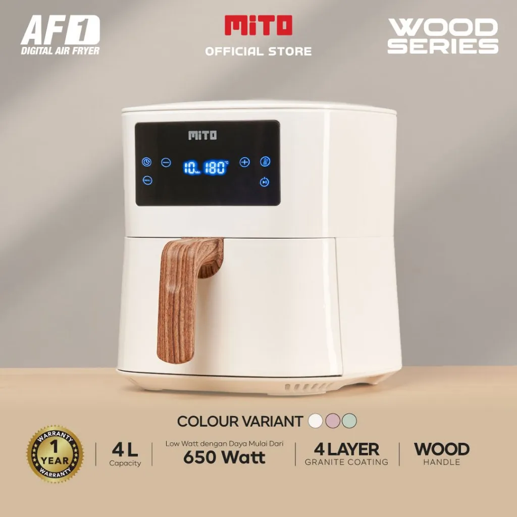MITO - AIR FRYER - AF1 WOOD SERIES - 4L - WHITE