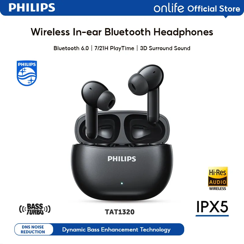 Philips Original True Wireless Earbuds TWS Earphone Bluetooth 6.0 - TAT1320