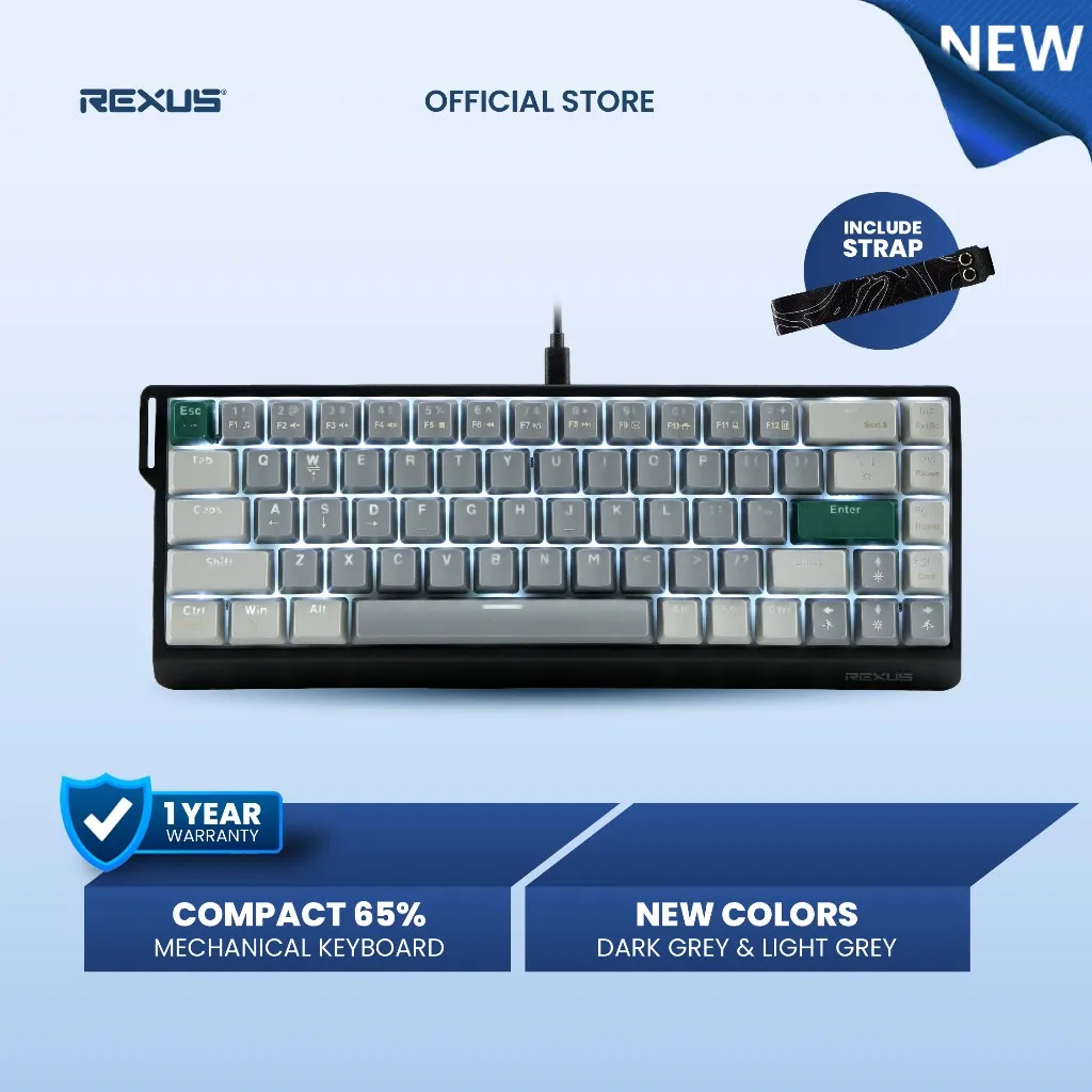 Rexus Heroic KX3 Keyboard Gaming Mechanical 65% Layout - Hotswap Switch