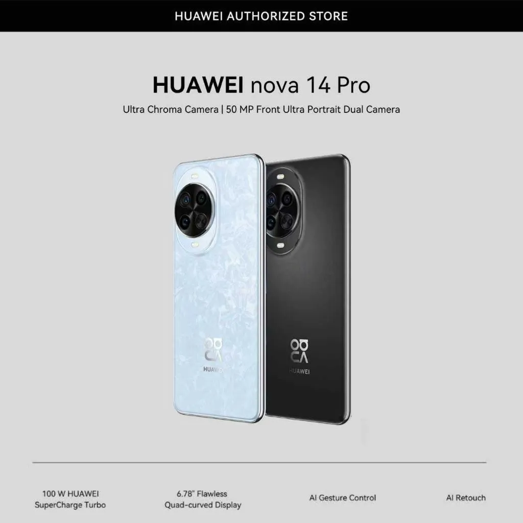 HUAWEI nova 14 Pro Smartphone l True-to-Life Color Camera | 50 MP Front Dual Camera l Smart AI | 100W