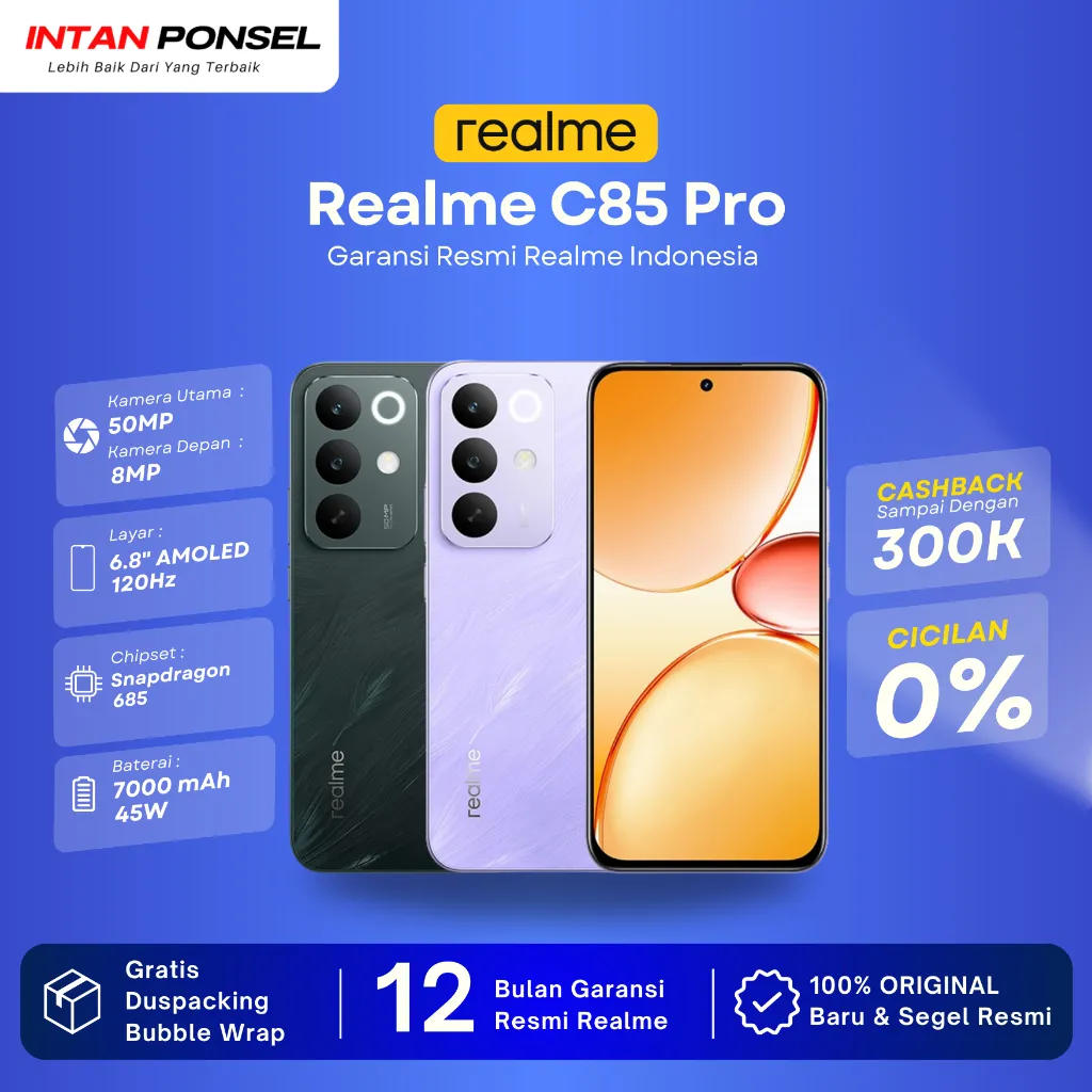 Realme C85 Pro 8GB+16GB*/256GB | 7000mAh | IP69 | Garansi Resmi Realme Indonesia 1 Tahun