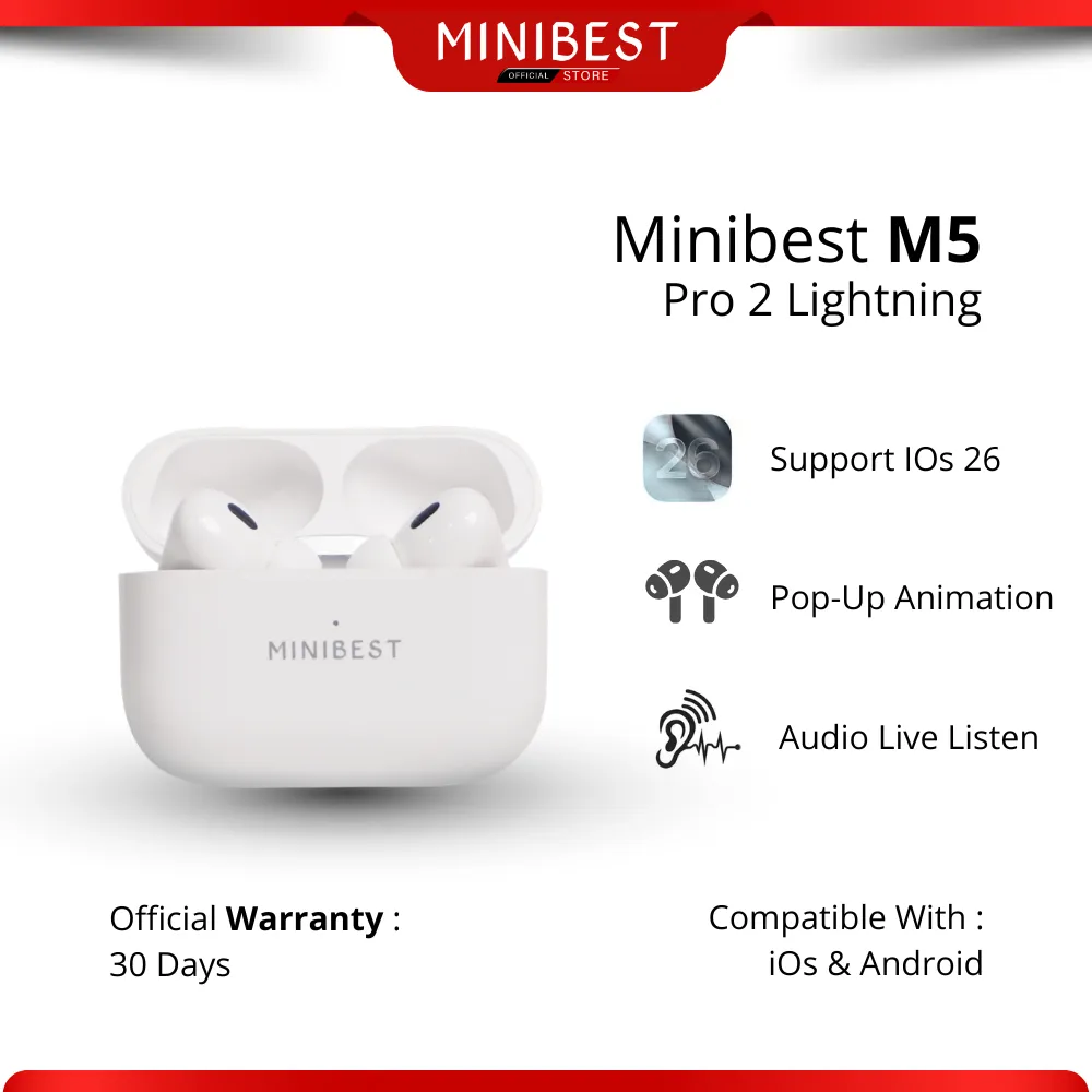 MINIBEST M5 Pro 2 TWS Earphone Headset Bluetooth V5.3 Chip H2 Wireless Charging Sound Dolby Quality