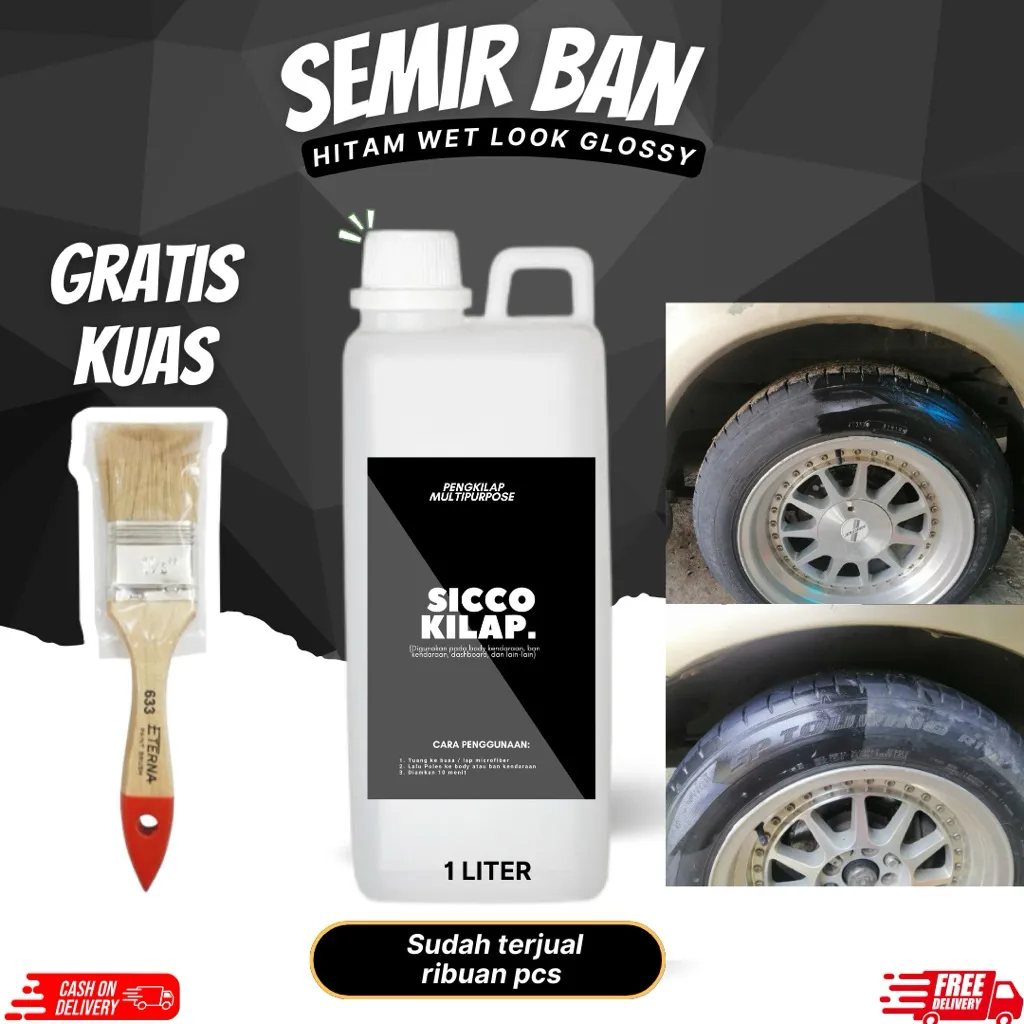 SICCO KILAP Semir Ban Motor Mobil Tahan Lama 1 Liter Terlaris