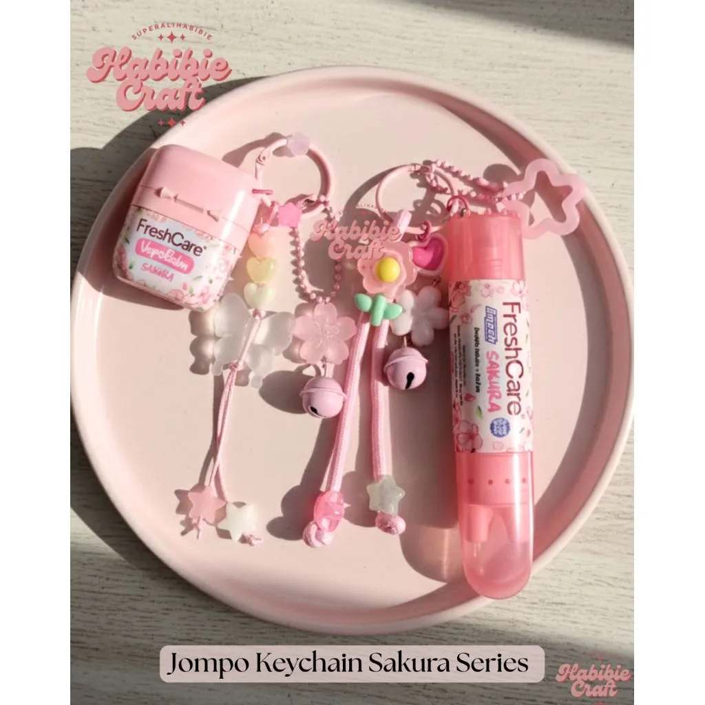 (Part 1) Jompo Keychain by Habibie Craft Gantungan kunci freshcare fresh care minyak kayu putih lucu kekinian viral imut pink bag Charm tas hiasan