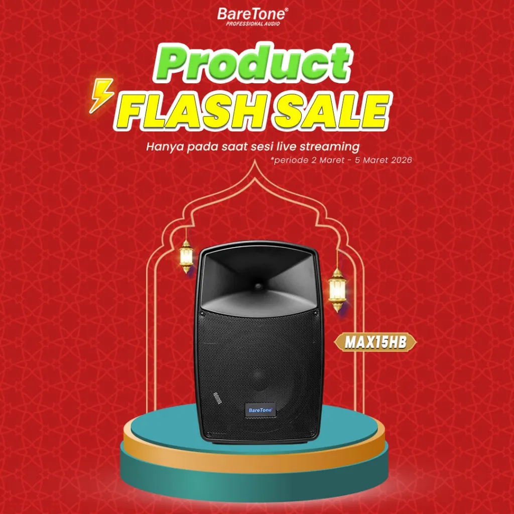 BareTone Speaker Portable MAX15HB Speaker Bluetooth 15 Inch  Mini Portable Support Micro SD & USB -Garansi Resmi 1 Tahun