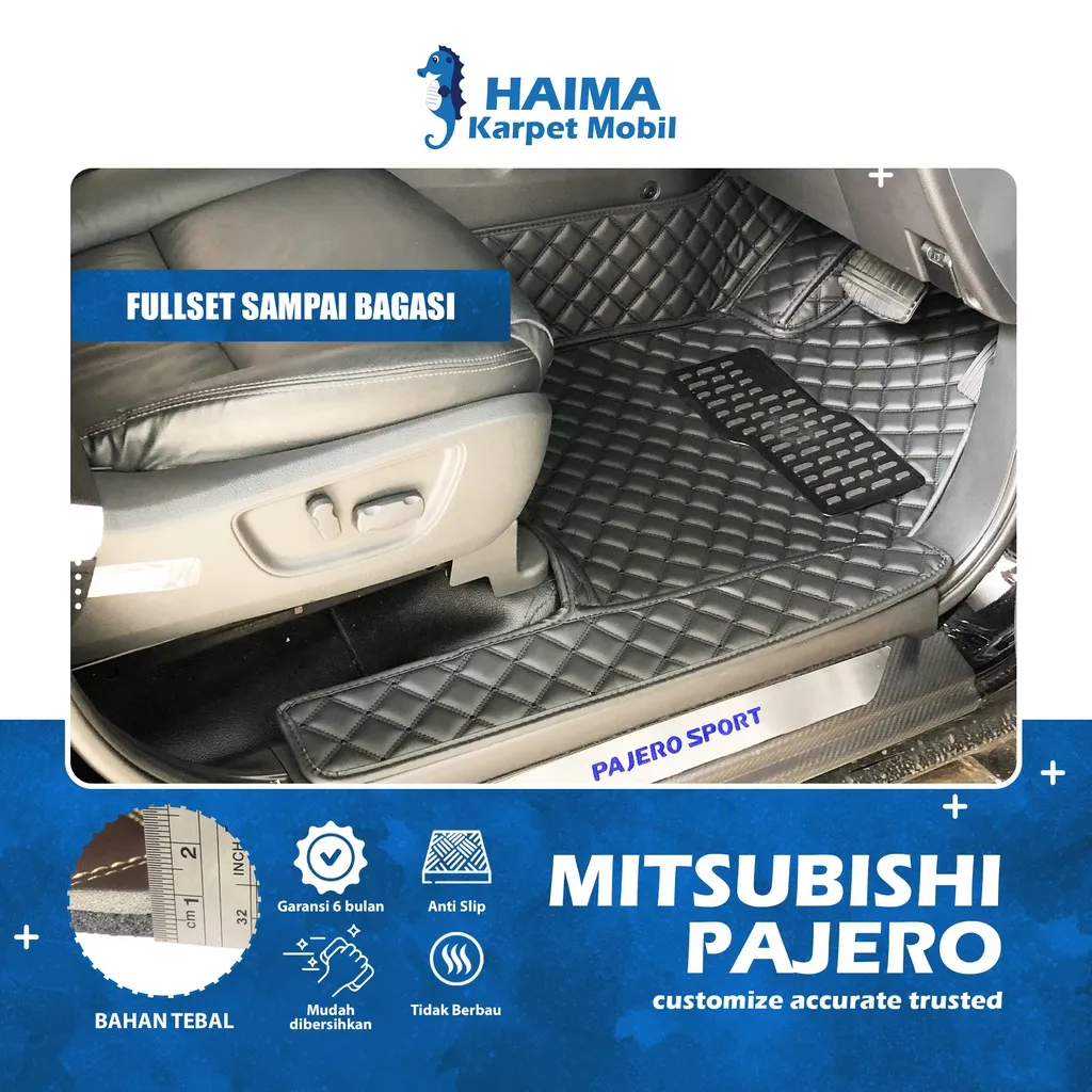 Karpet Haima Mitsubishi Pajero Sport Dakar Tahun 2008-2023 Fullset Bagasi