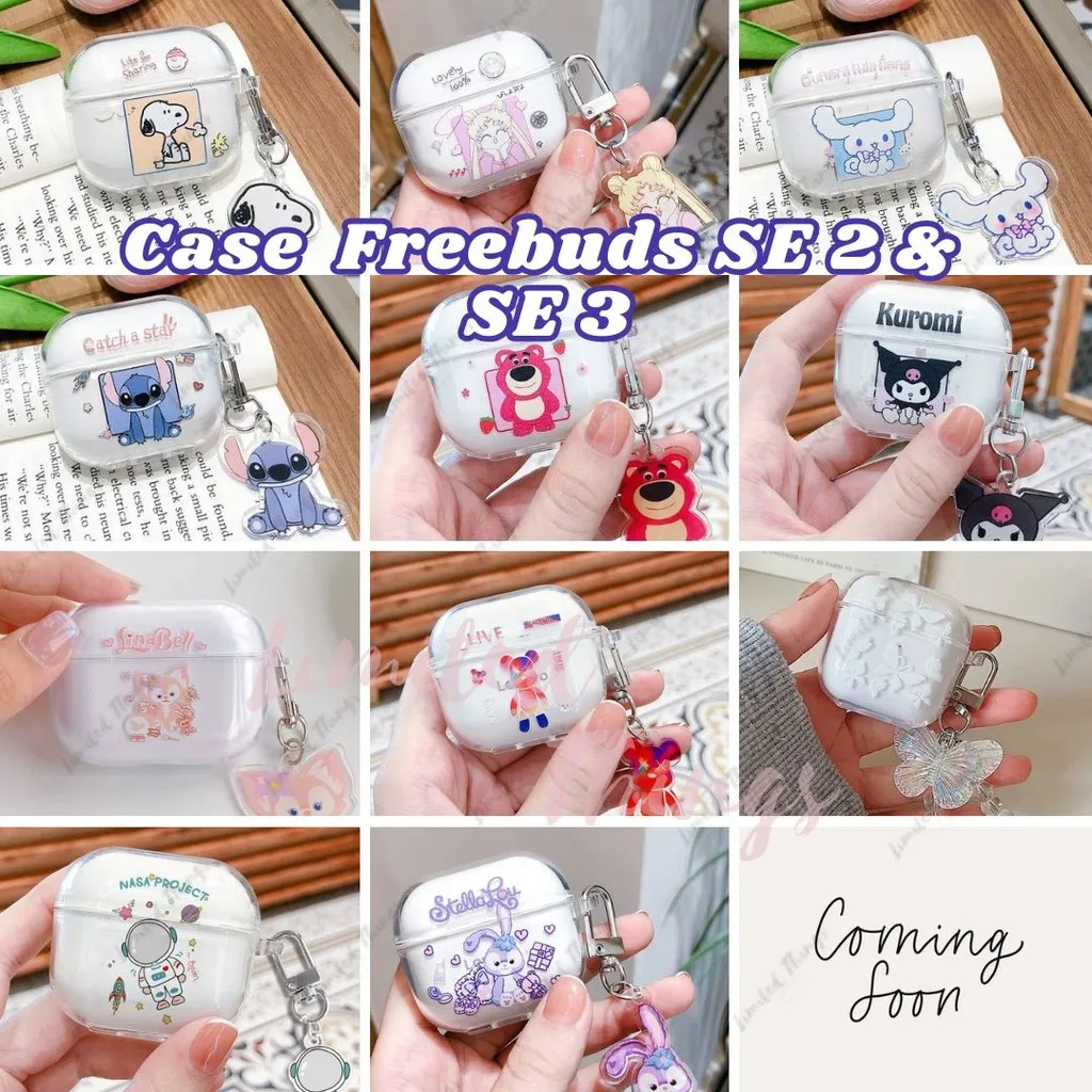 SOFT CASE Huawei Freebuds SE 2 SE 3 Buds Case Transparan Character Lucu Transparant