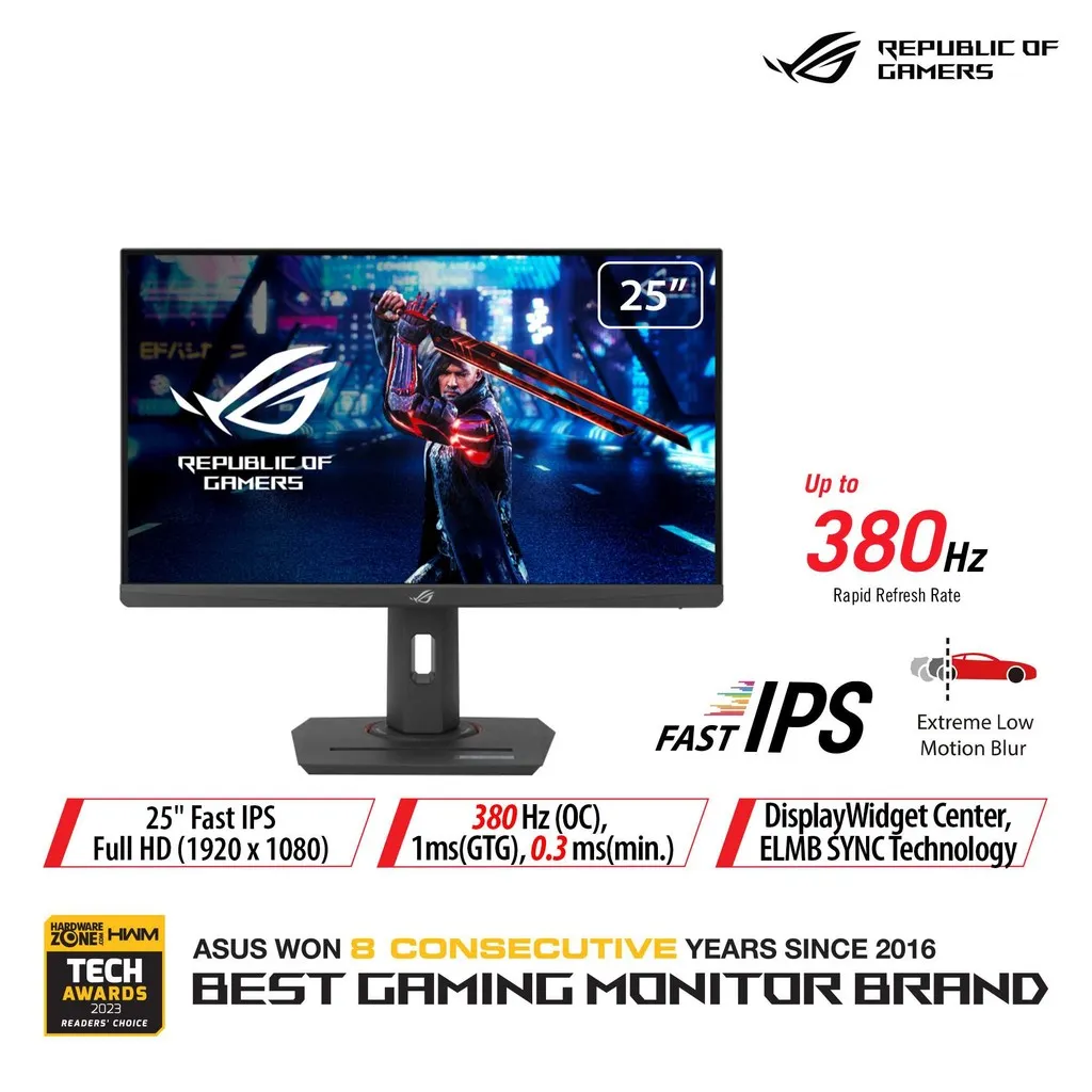 ASUS ROG Strix XG259QNS eSports Gaming Monitor 25 inch FHD , 380 Hz , Fast IPS, 1 ms GTG