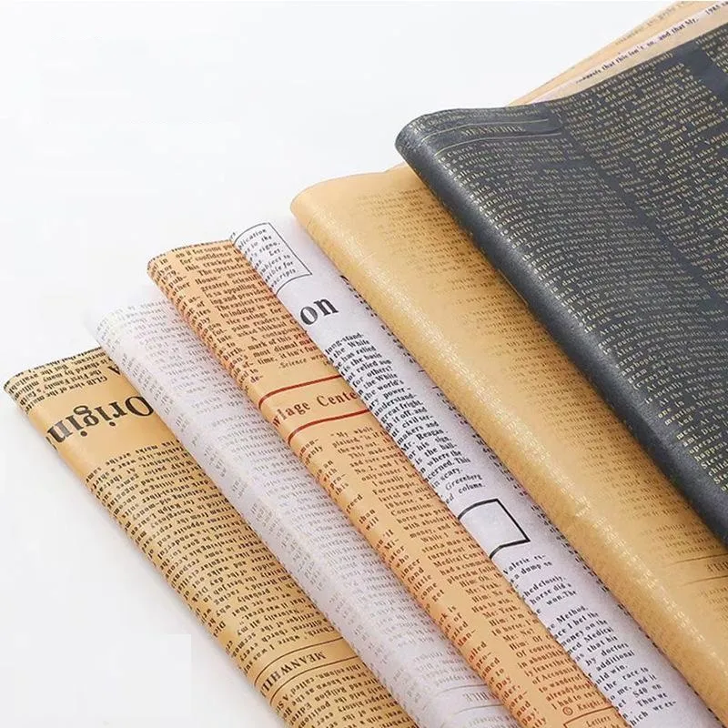 Kertas Cellophane / Kertas Bunga Buket Motif Koran / Flower Wrapping Newspaper Pattern