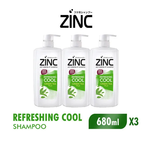 Zinc Shampoo Refreshing Cool Botol 680 ml x3