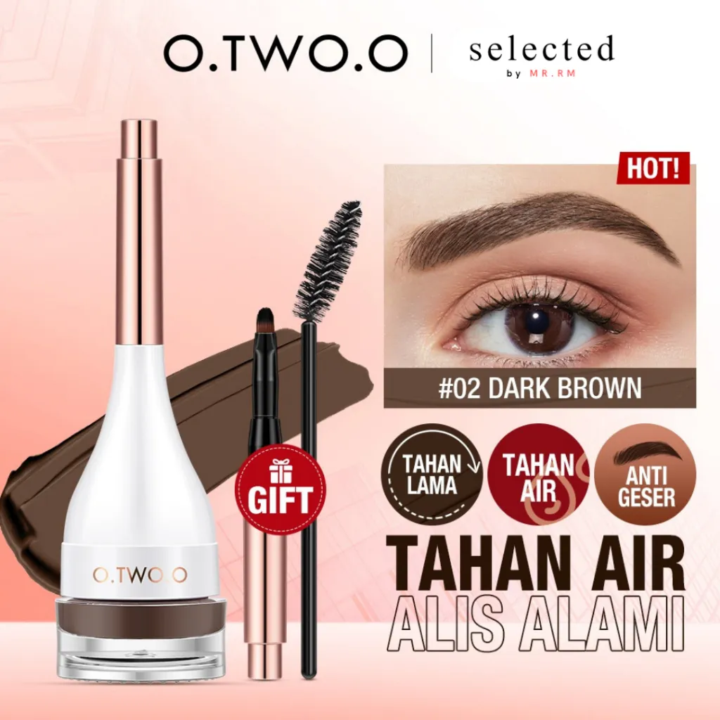 O.TWO.O Waterproof EYEBROW CREAM & powder gel pomade with eyebrow brush Eyeliner smudge-proof high pigment lasting