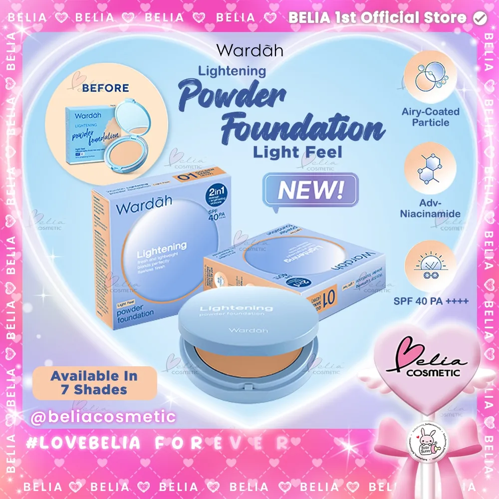 ❤ BELIA ❤ FULL SIZE & REFILL Wardah Lightening Powder Foundation Two Way Cake Light Feel ( TWC )