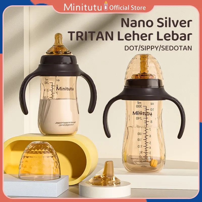 minitutu official 3 in 1 sets botol PPSU bayi bottle 240/300 ML botol minum anak botol susu anak 2 tahun