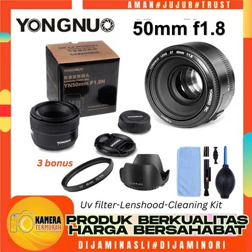 [NEW/BARU] Yongnuo YN 50mm F1.8 Fix Lens For Nikon EF Prime Fixed Lens 50 mm