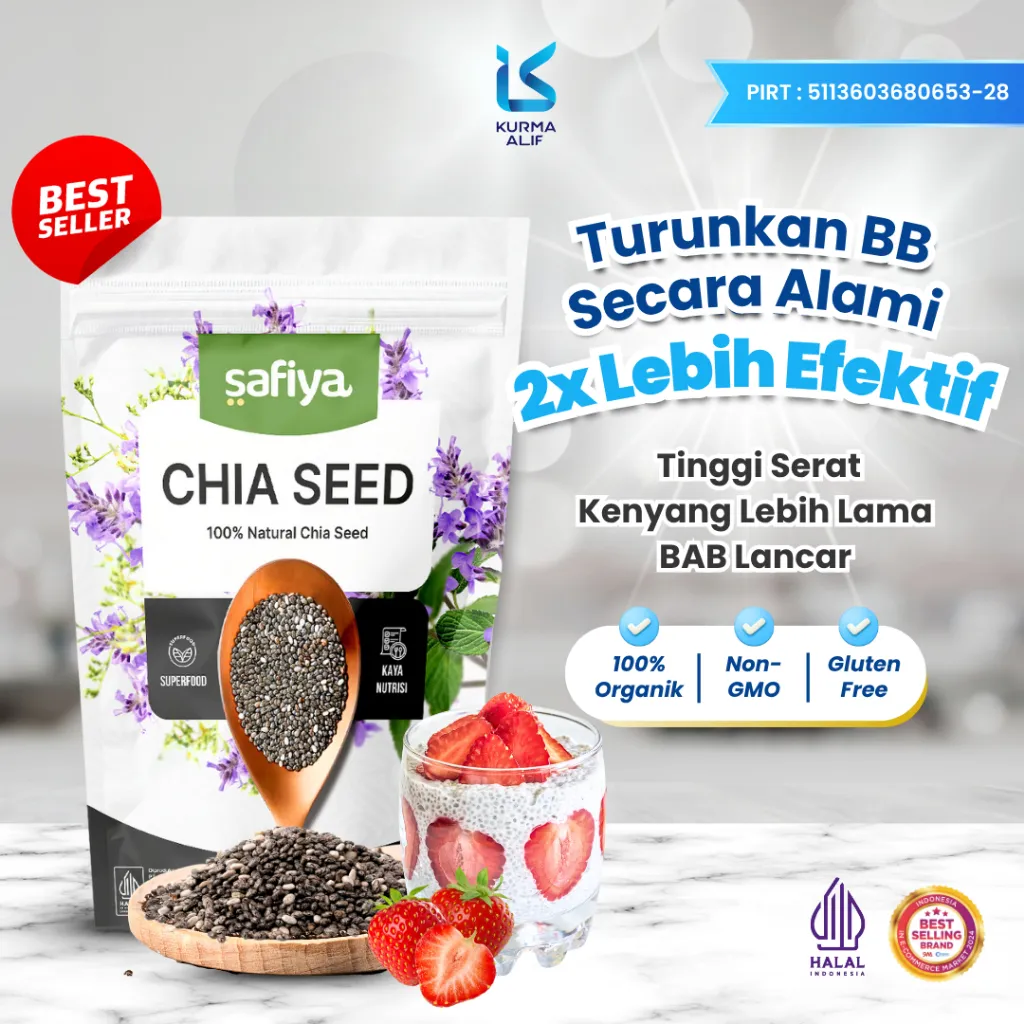 Chiaseed Safiya Organik 500 gr Biji Chia Seed Premium Diet Sehat Menurunkan Berat Badan
