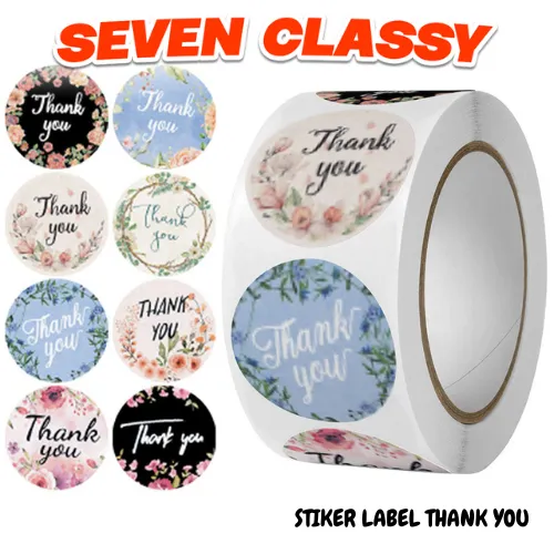 SC - 1 ROLL 500 PCS STIKER H455 STIKER LABEL THANK YOU FOR YOUR ORDER