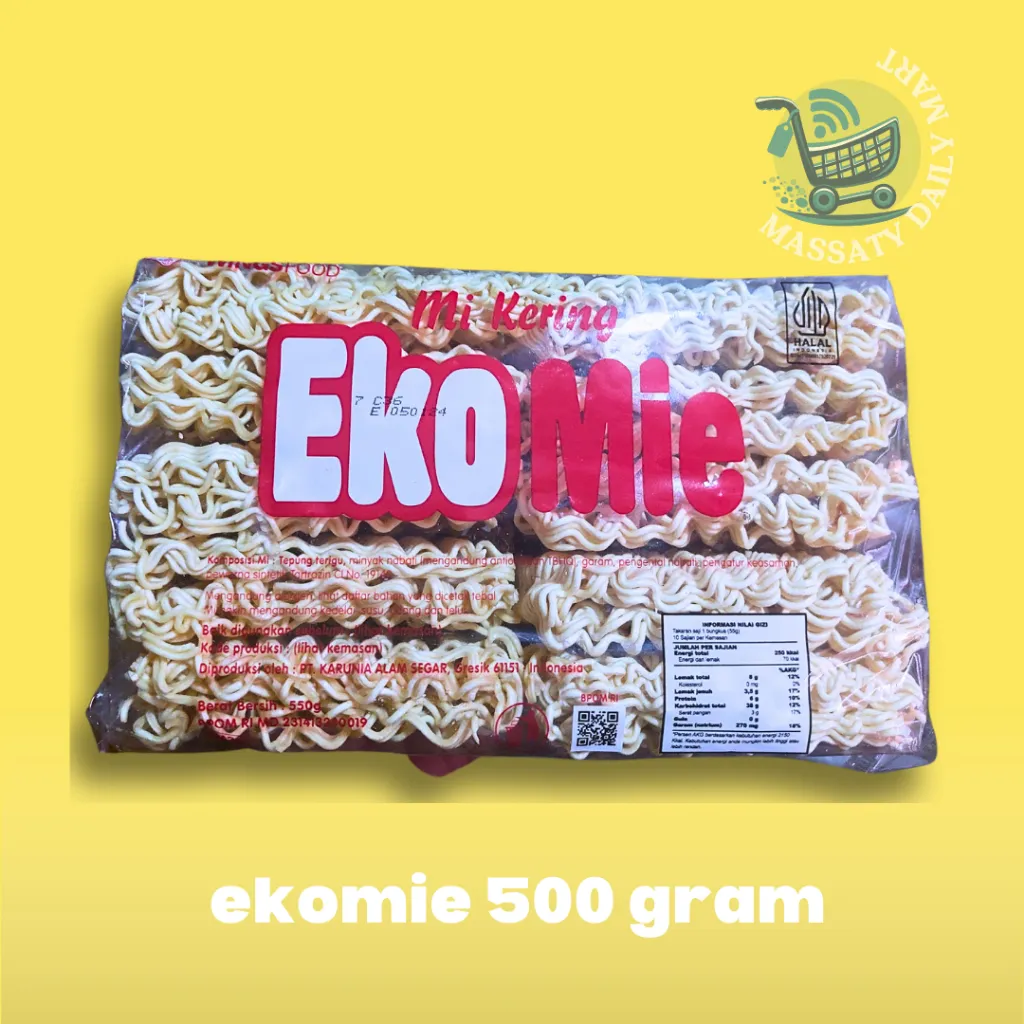 EKOMIE MIE KUNING KERING 500 gram