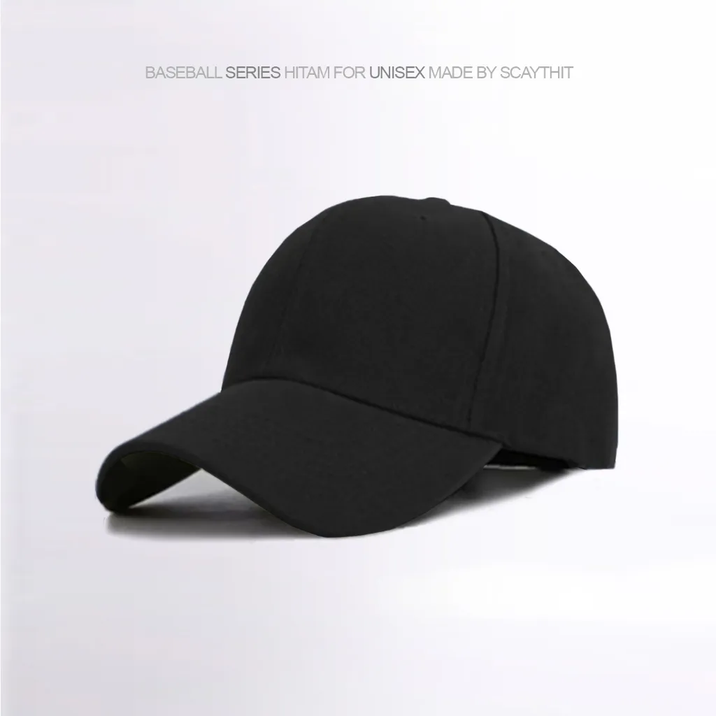 Scaythit - Topi Baseball Polos Pria Wanita Simpel Keren Hitam Unisex Baseball hat