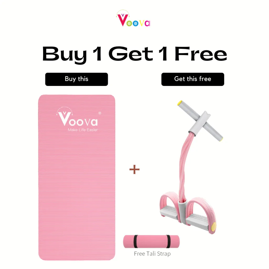 VOOVA Bundling Matras dan Tummy Trimmer/ Set Olahraga Matras dan Tummy Trimmer/ Matras Olahraga Lengkap dengan Tummy Trimmer/ Yoga Mat/ Paket Olahraga