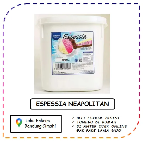 Es Krim Ice Cream Indo Eskrim Indofood  Espessia Neapolitan 8 Liter