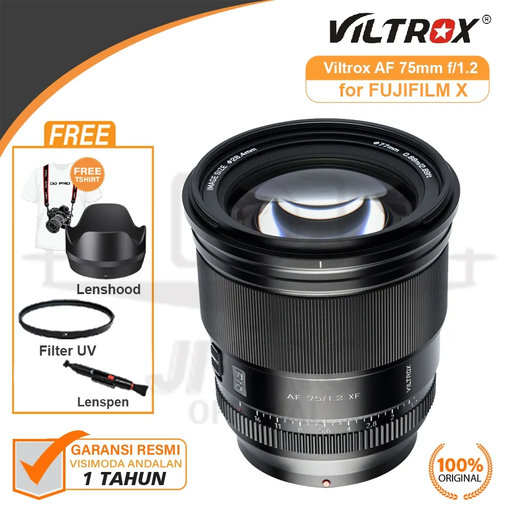 Viltrox AF 75mm F1.2 STM XF PRO Prime Lens for Fujifilm X-Mount - Fuji
