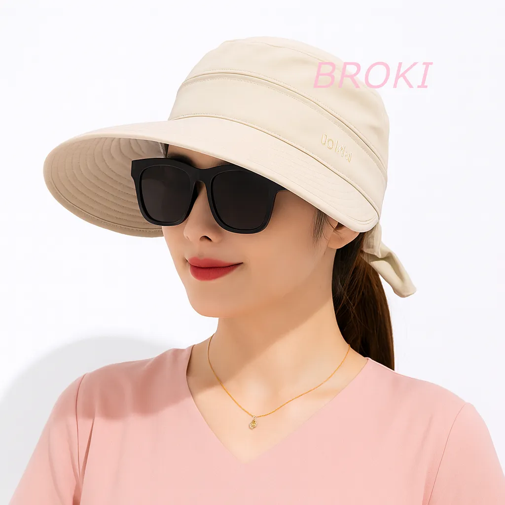 topi haji dan umroh wanita pantai korea ada resleting visor anti UV topi caddy golf