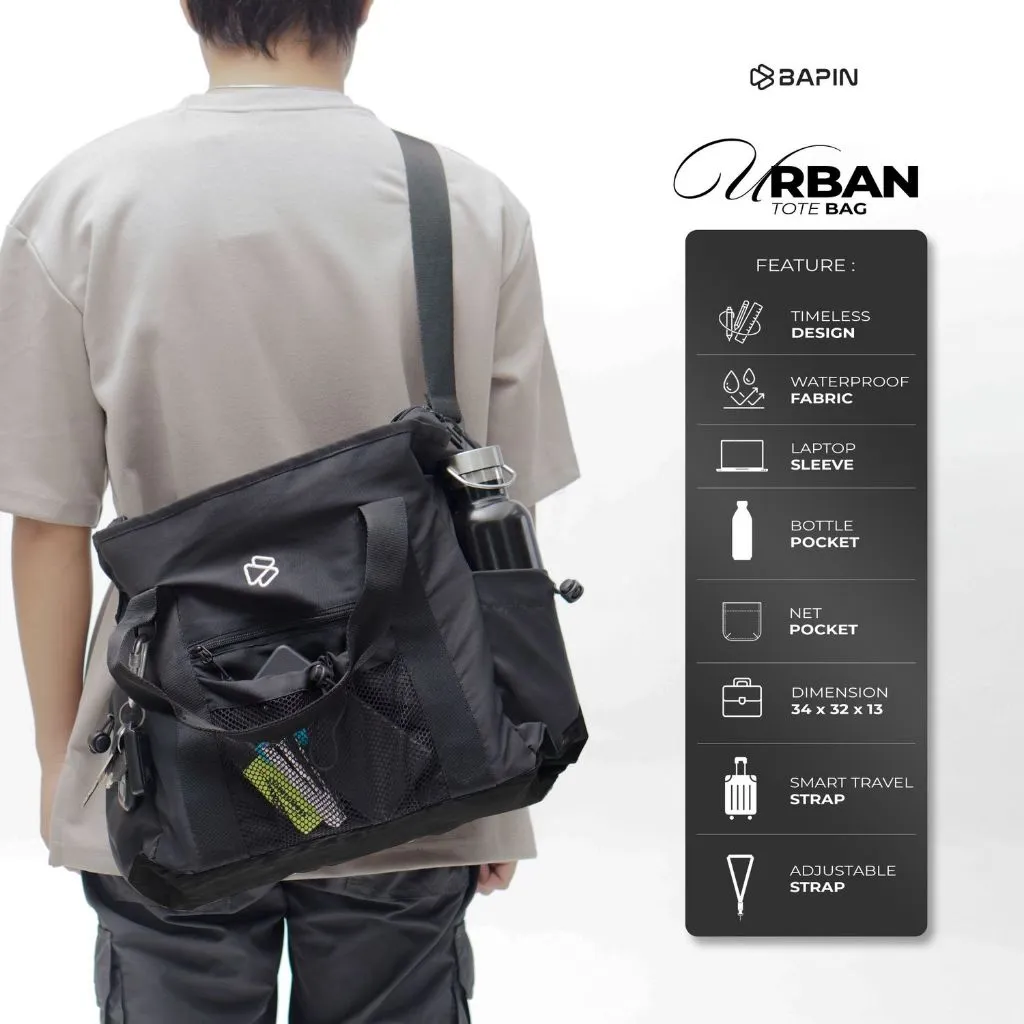 BAPIN Urban Totebag - Tas Slingbag Laptop Kerja Kuliah Pria Wanita