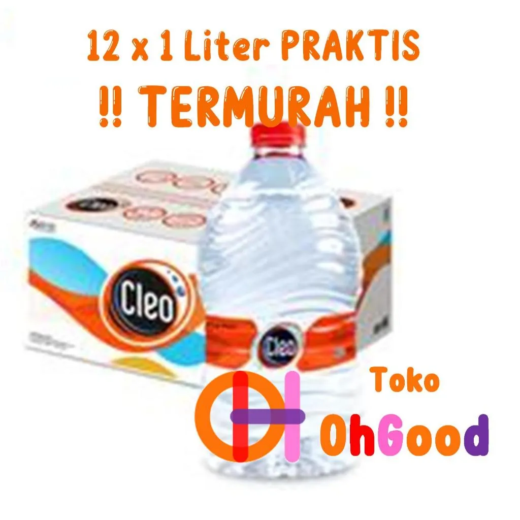 VIRAL!! Air mineral Air Murni Cleo Botol 1 Liter PRAKTIS 1000mL 1000 mL 1L isi 12 botol BPA Free