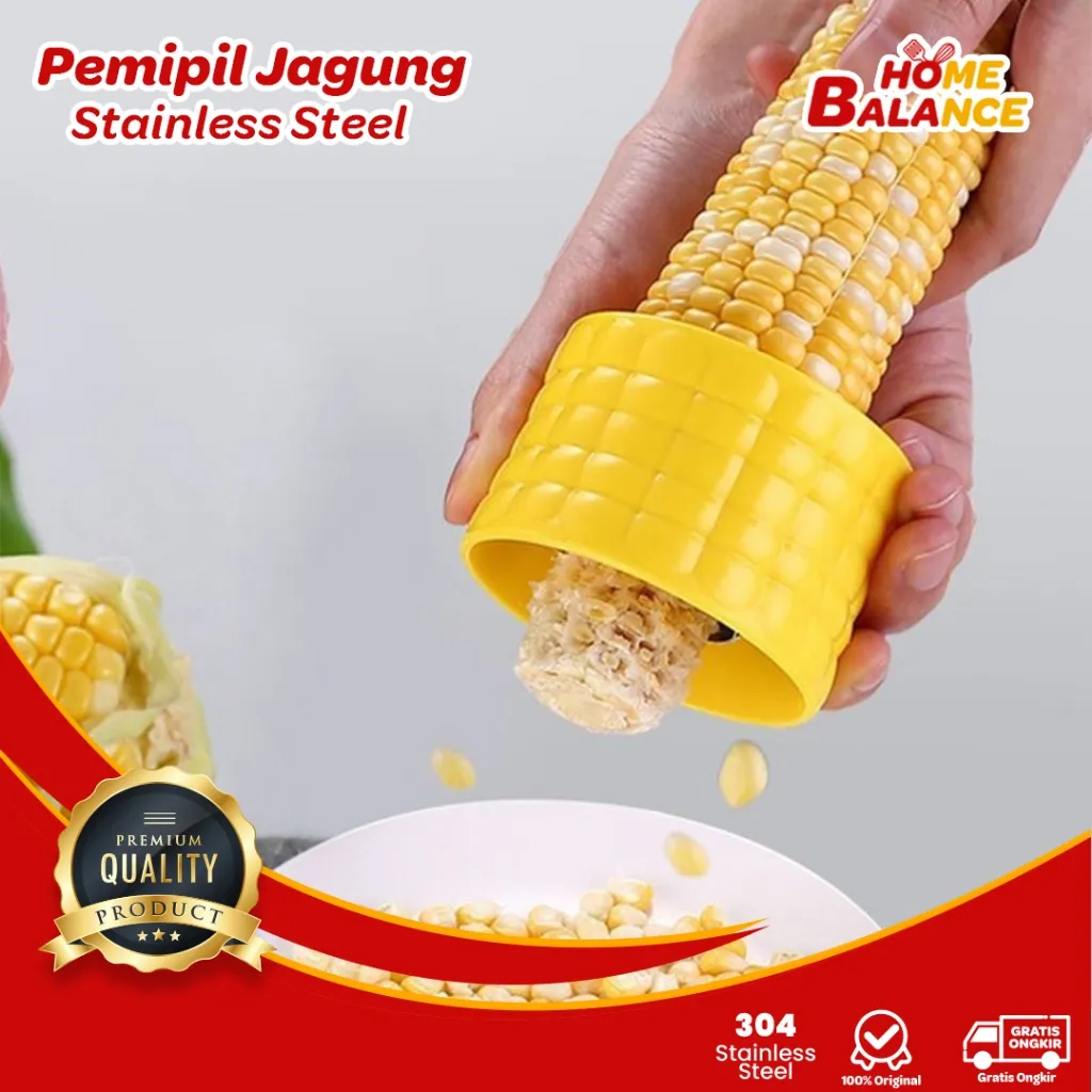 HomeBalance Pemipil Jagung Pengupas Biji Jagung Stainless Steel Simpe dan Praktis G-323