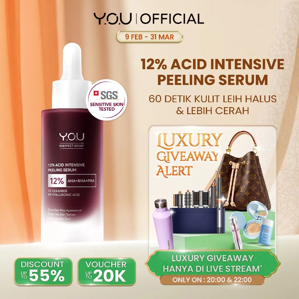 YOU 12% ACID INTENSIVE PEELING SERUM AHA BHA PHA Serum Eksfoliasi Untuk Kulit Cerah dan Halus