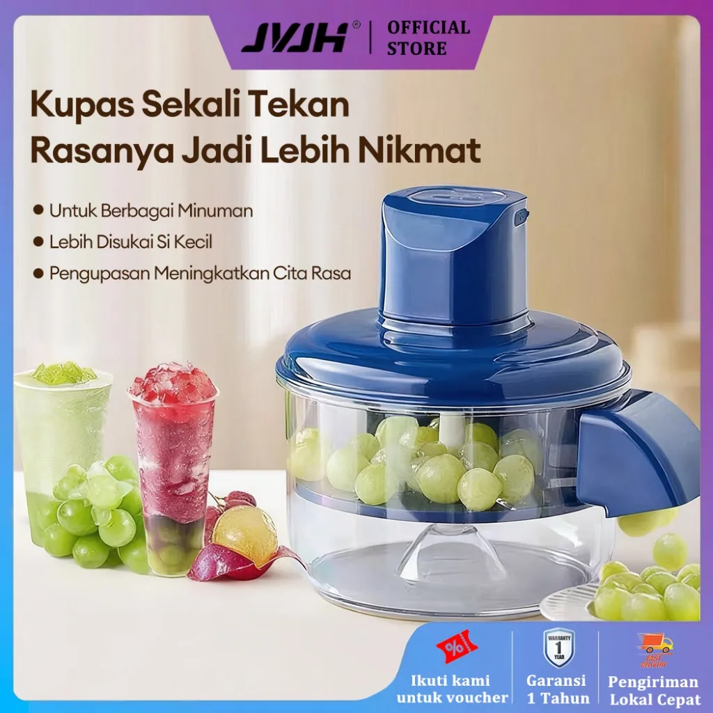 JVJH Mesin Peeler Anggur Listrik Otomatis Garlic Fruit Peeler Hands-Free Alat Kupas Bawang pengupas bawang merah dan putih JB009W