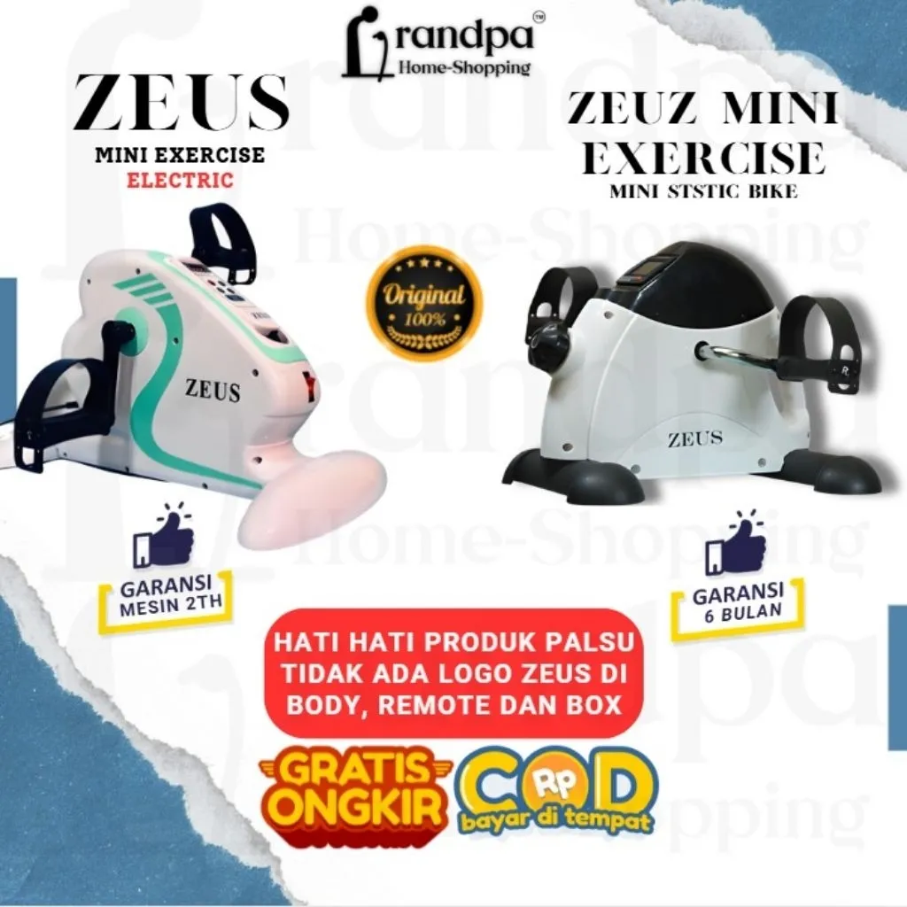 PROMO Original Zeus Mini Bike Electric & Zeus Mini Exercise Sepeda Statis Sepeda Olahraga Alat Terapi Stroke